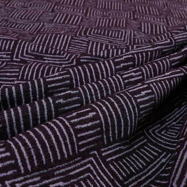 Piccadilly Collection Gingham Pattern Woven Upholstery Purple Chenille Fabric JO-522 - Made To Measure Curtains