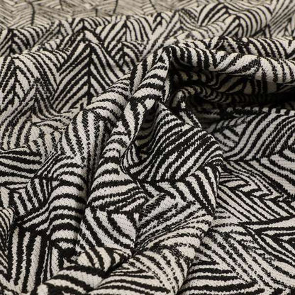 Piccadilly Collection Leaf Floral Pattern Woven Upholstery Black Chenille Fabric JO-525