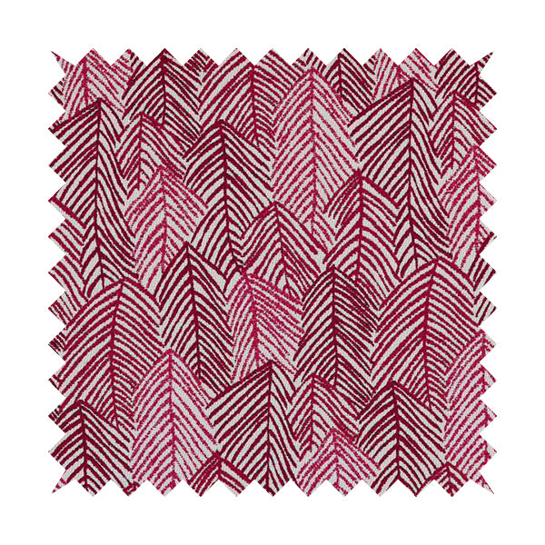 Piccadilly Collection Leaf Floral Pattern Woven Upholstery Pink Chenille Fabric JO-528 - Roman Blinds