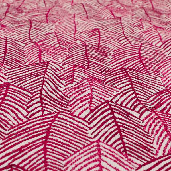 Piccadilly Collection Leaf Floral Pattern Woven Upholstery Pink Chenille Fabric JO-528 - Roman Blinds