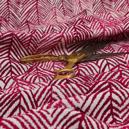 Piccadilly Collection Leaf Floral Pattern Woven Upholstery Pink Chenille Fabric JO-528 - Roman Blinds