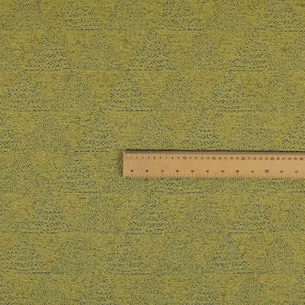 Piccadilly Collection Geometric Triangle Pattern Woven Upholstery Green Chenille Fabric JO-532 - Roman Blinds