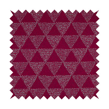 Piccadilly Collection Geometric Triangle Pattern Woven Upholstery Pink Chenille Fabric JO-535 - Made To Measure Curtains