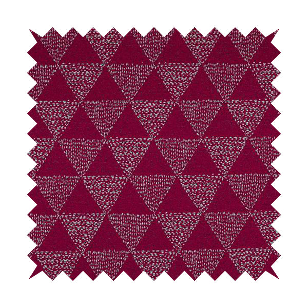 Piccadilly Collection Geometric Triangle Pattern Woven Upholstery Pink Chenille Fabric JO-535