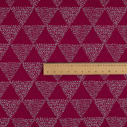 Piccadilly Collection Geometric Triangle Pattern Woven Upholstery Pink Chenille Fabric JO-535 - Made To Measure Curtains