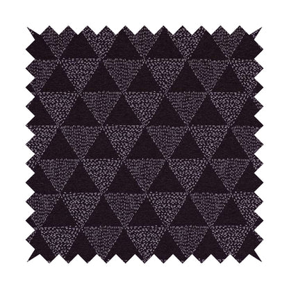 Piccadilly Collection Geometric Triangle Pattern Woven Upholstery Purple Chenille Fabric JO-536 - Made To Measure Curtains