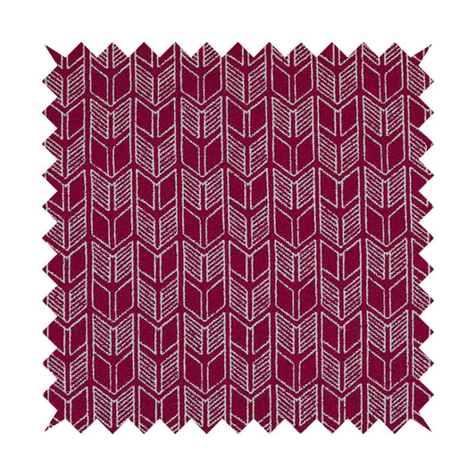Piccadilly Collection Geometric Chevron Pattern Woven Upholstery Pink Chenille Fabric JO-543