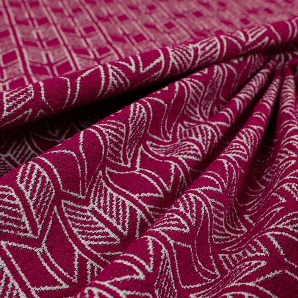 Piccadilly Collection Geometric Chevron Pattern Woven Upholstery Pink Chenille Fabric JO-543 - Made To Measure Curtains