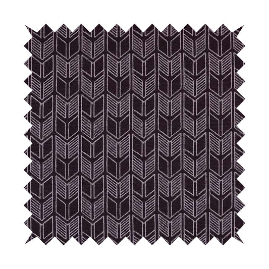 Piccadilly Collection Geometric Chevron Pattern Woven Upholstery Purple Chenille Fabric JO-544