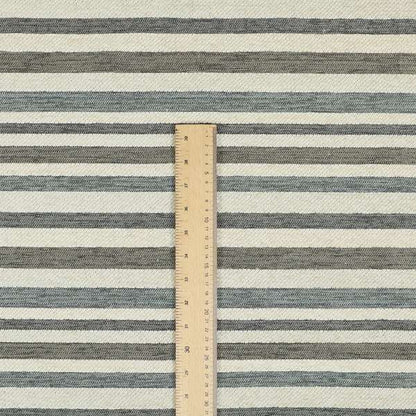 Enya Designer Soft Luxury Striped Fabric Cream Colour Chenille JO-547 - Roman Blinds