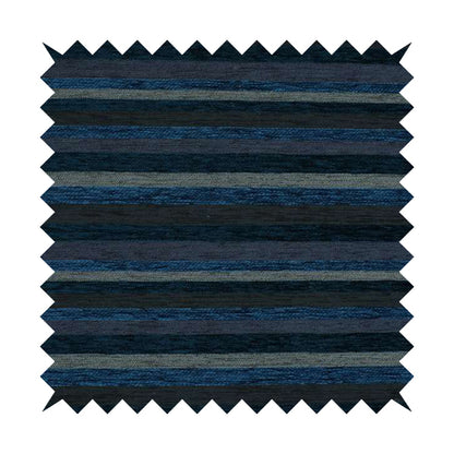 Enya Designer Soft Luxury Striped Fabric Blue Colour Chenille JO-549