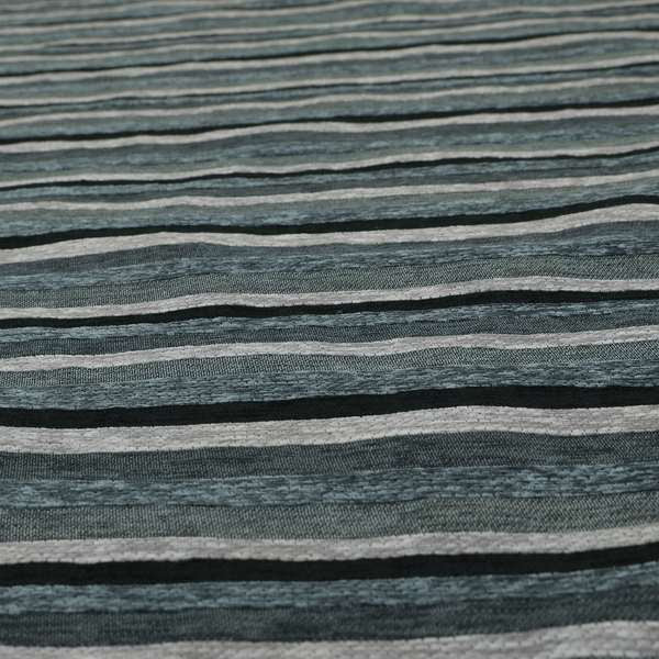 Enya Designer Soft Luxury Striped Fabric Silver Grey Colour Chenille JO-553 - Roman Blinds