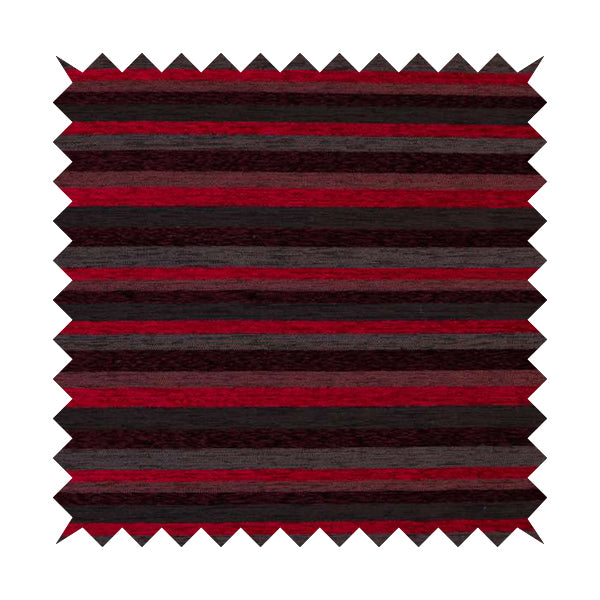 Enya Designer Soft Luxury Striped Fabric Red Colour Chenille JO-554 - Handmade Cushions