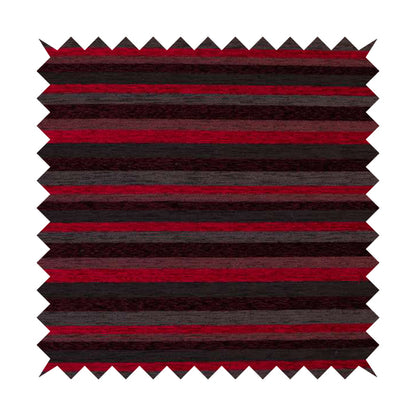 Enya Designer Soft Luxury Striped Fabric Red Colour Chenille JO-554 - Made To Measure Curtains