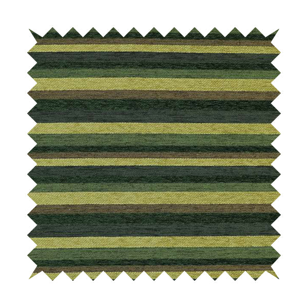 Enya Designer Soft Luxury Striped Fabric Green Colour Chenille JO-555