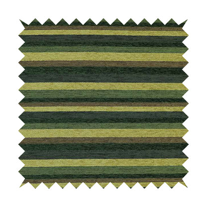 Enya Designer Soft Luxury Striped Fabric Green Colour Chenille JO-555