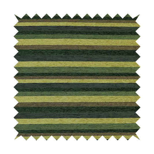 Enya Designer Soft Luxury Striped Fabric Green Colour Chenille JO-555