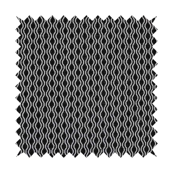 Piccadilly Collection Eclipse Pattern Woven Upholstery Black Chenille Fabric JO-556 - Roman Blinds