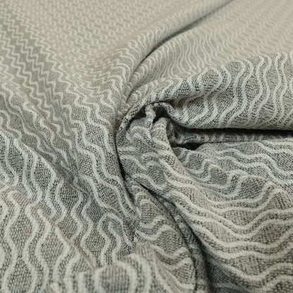 Piccadilly Collection Eclipse Pattern Woven Upholstery Silver Grey Chenille Fabric JO-557