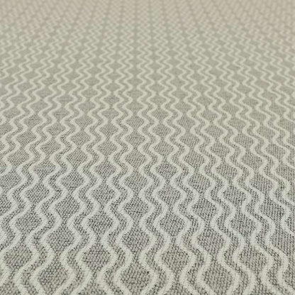 Piccadilly Collection Eclipse Pattern Woven Upholstery Silver Grey Chenille Fabric JO-557 - Made To Measure Curtains