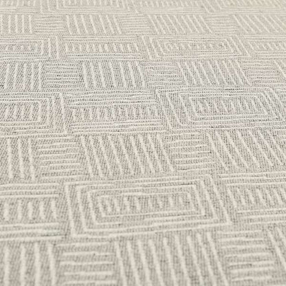 Piccadilly Collection Gingham Pattern Woven Upholstery Silver Grey Chenille Fabric JO-559 - Roman Blinds