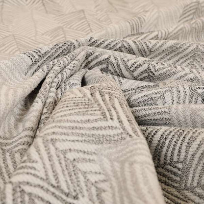 Piccadilly Collection Leaf Floral Pattern Woven Upholstery Silver Grey Chenille Fabric JO-560 - Made To Measure Curtains