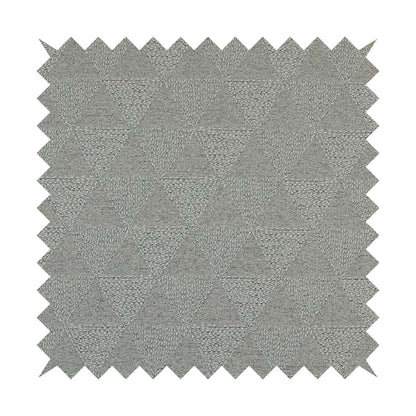 Piccadilly Collection Geometric Triangle Pattern Woven Upholstery Silver Grey Chenille Fabric JO-562 - Handmade Cushions