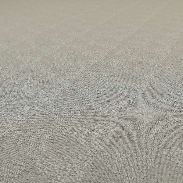 Piccadilly Collection Geometric Triangle Pattern Woven Upholstery Silver Grey Chenille Fabric JO-562