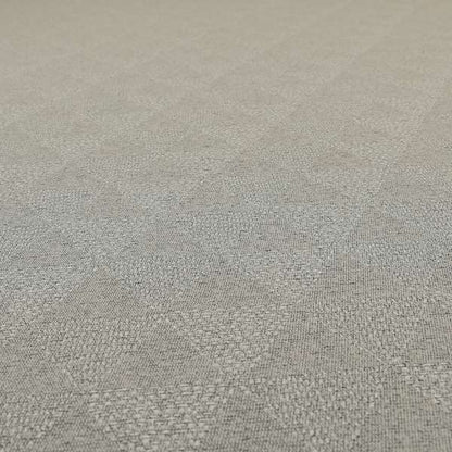 Piccadilly Collection Geometric Triangle Pattern Woven Upholstery Silver Grey Chenille Fabric JO-562