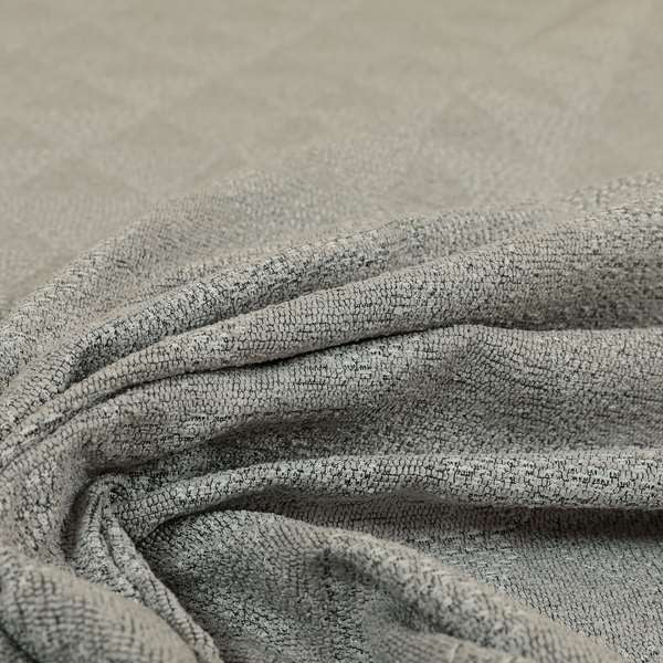 Piccadilly Collection Geometric Triangle Pattern Woven Upholstery Silver Grey Chenille Fabric JO-562 - Roman Blinds