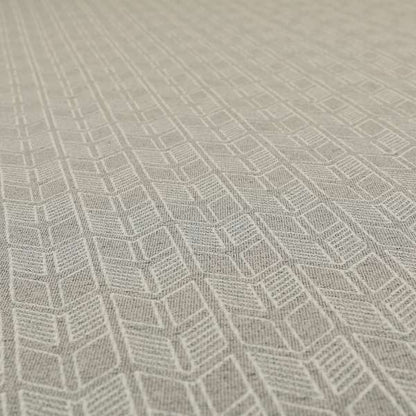 Piccadilly Collection Geometric Chevron Pattern Woven Upholstery Silver Chenille Fabric JO-563 - Roman Blinds