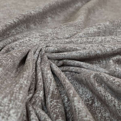 Bakari Semi Plain Woven Upholstery Chenille Fabric In Brown Colour JO-564