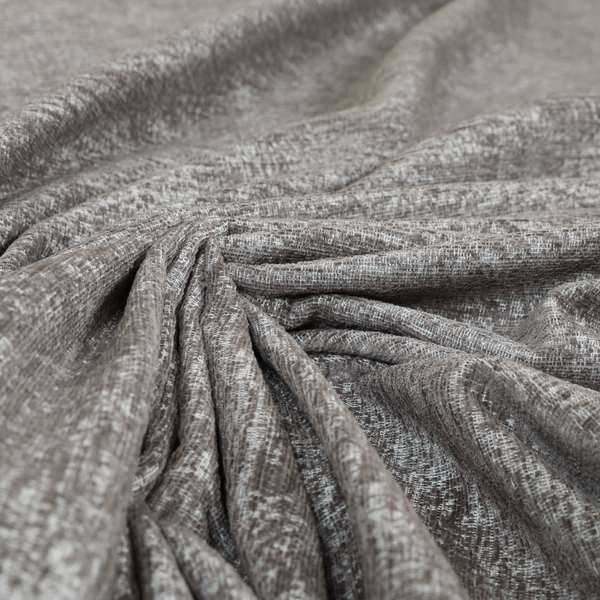 Bakari Semi Plain Woven Upholstery Chenille Fabric In Brown Colour JO-564 - Made To Measure Curtains