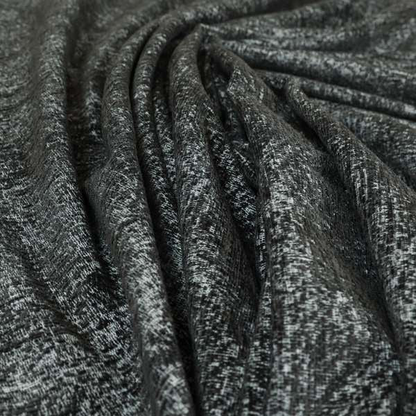 Bakari Semi Plain Woven Upholstery Chenille Fabric In Charcoal Grey Colour JO-565 - Roman Blinds