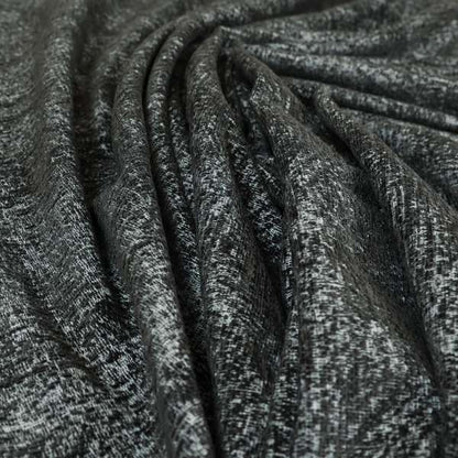 Bakari Semi Plain Woven Upholstery Chenille Fabric In Charcoal Grey Colour JO-565 - Handmade Cushions