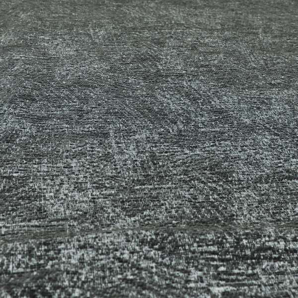 Bakari Semi Plain Woven Upholstery Chenille Fabric In Charcoal Grey Colour JO-565 - Roman Blinds
