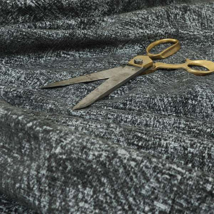 Bakari Semi Plain Woven Upholstery Chenille Fabric In Charcoal Grey Colour JO-565 - Handmade Cushions