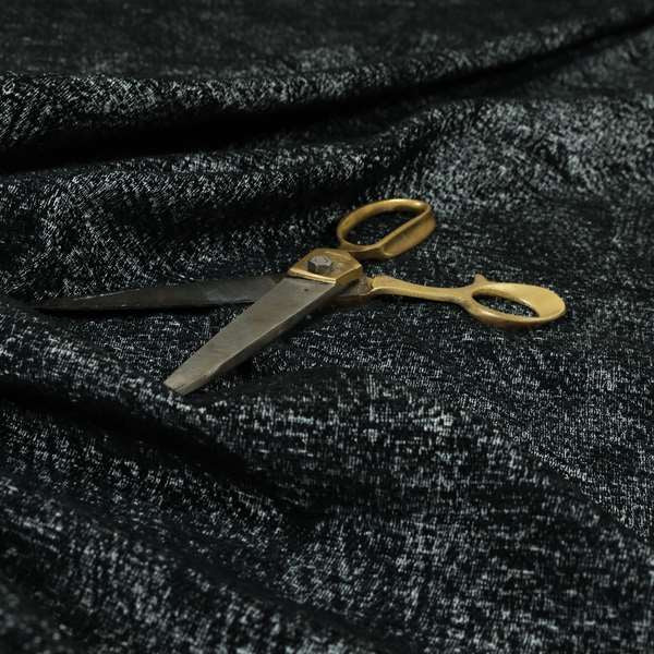 Bakari Semi Plain Woven Upholstery Chenille Fabric In Black Colour JO-566 - Roman Blinds