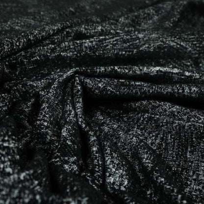 Bakari Semi Plain Woven Upholstery Chenille Fabric In Black Colour JO-566 - Made To Measure Curtains