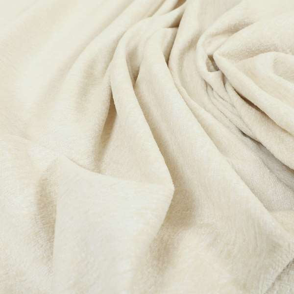 Bakari Semi Plain Woven Upholstery Chenille Fabric In Cream Colour JO-567