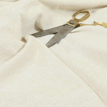 Bakari Semi Plain Woven Upholstery Chenille Fabric In Cream Colour JO-567 - Made To Measure Curtains