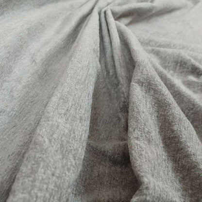Bakari Semi Plain Woven Upholstery Chenille Fabric In Silver Colour JO-569 - Roman Blinds