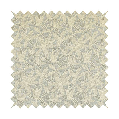 Waterperry Collection Beige Silver Colour Floral Pattern Soft Chenille Upholstery Fabric JO-571 - Made To Measure Curtains