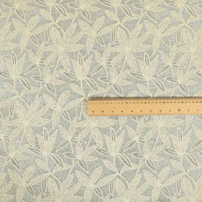 Waterperry Collection Beige Silver Colour Floral Pattern Soft Chenille Upholstery Fabric JO-571 - Roman Blinds