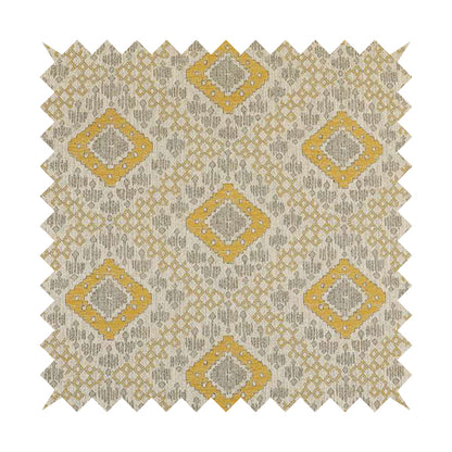 Atmosfera Quality Woven Geometric Inspired Pattern In Yellow Colour Fabric JO-574