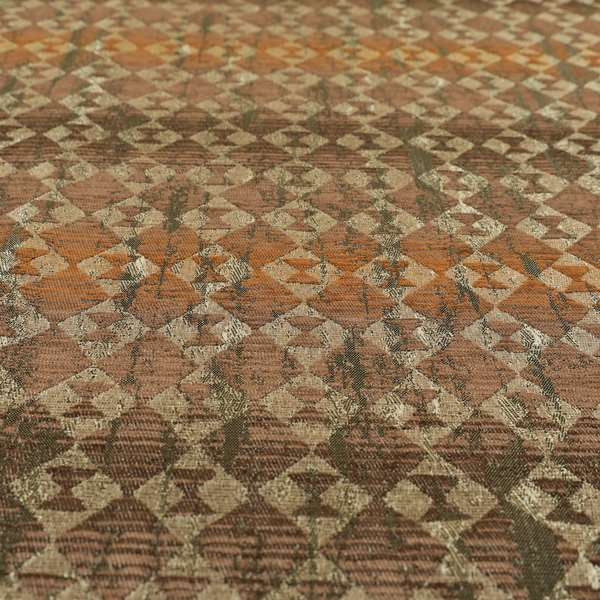 Lomasi Metallic Tones Fabric Brown Bronze Portuguese Medallion Pattern Upholstery Fabric JO-575 - Roman Blinds