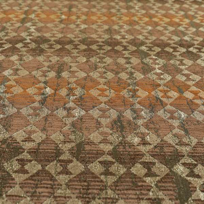 Lomasi Metallic Tones Fabric Brown Bronze Portuguese Medallion Pattern Upholstery Fabric JO-575 - Roman Blinds