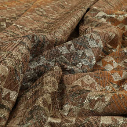 Lomasi Metallic Tones Fabric Brown Bronze Portuguese Medallion Pattern Upholstery Fabric JO-575 - Made To Measure Curtains