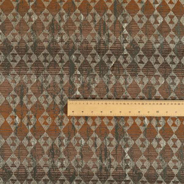 Lomasi Metallic Tones Fabric Brown Bronze Portuguese Medallion Pattern Upholstery Fabric JO-575 - Roman Blinds