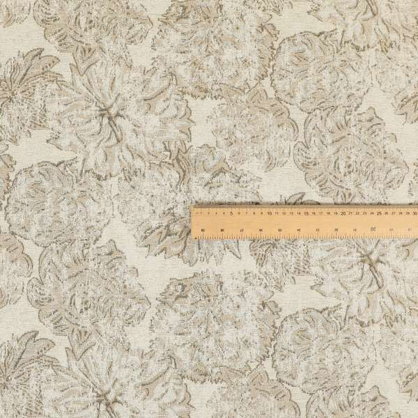 Atmosfera Quality Woven Floral Inspired Pattern In Beige Cream Colour Fabric JO-578 - Made To Measure Curtains